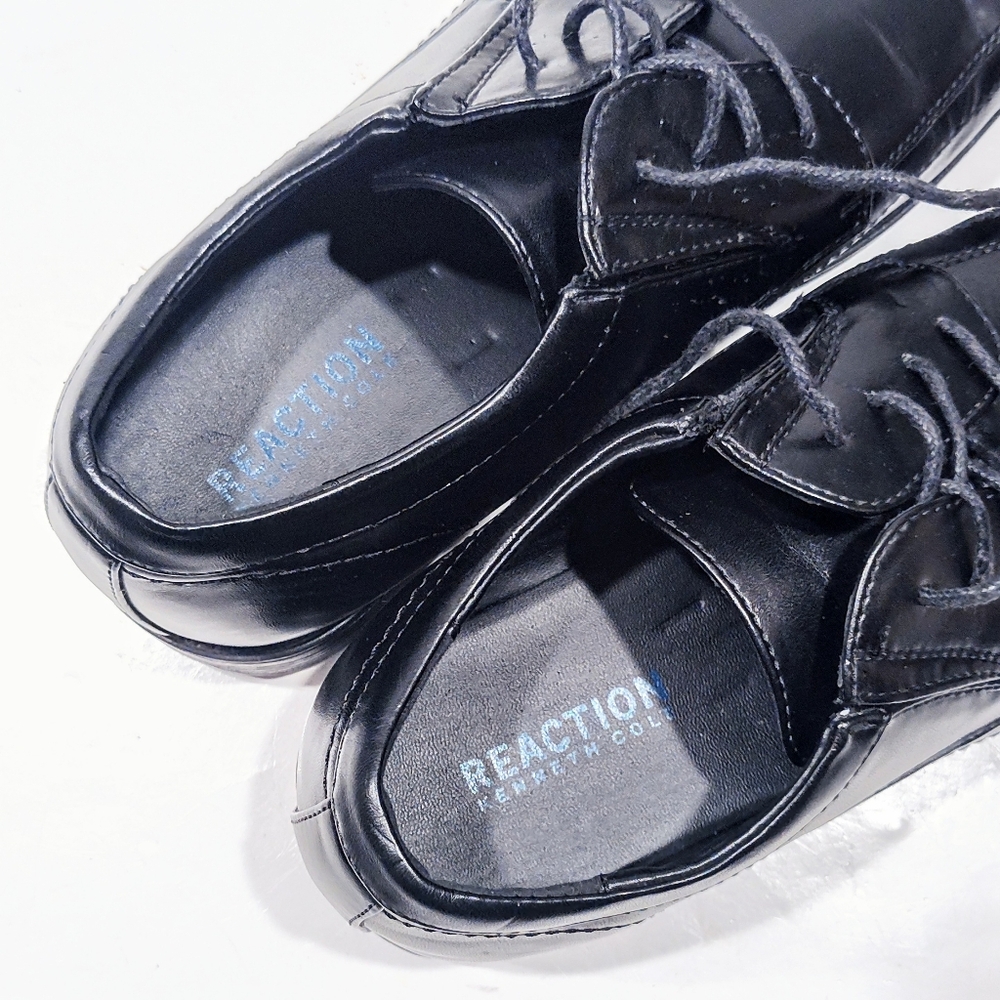 Reaction Kenneth Cole Ultra Slick Mens Size 11.5 M Black Man-made Dress Lace-Up - Picture 9 of 12